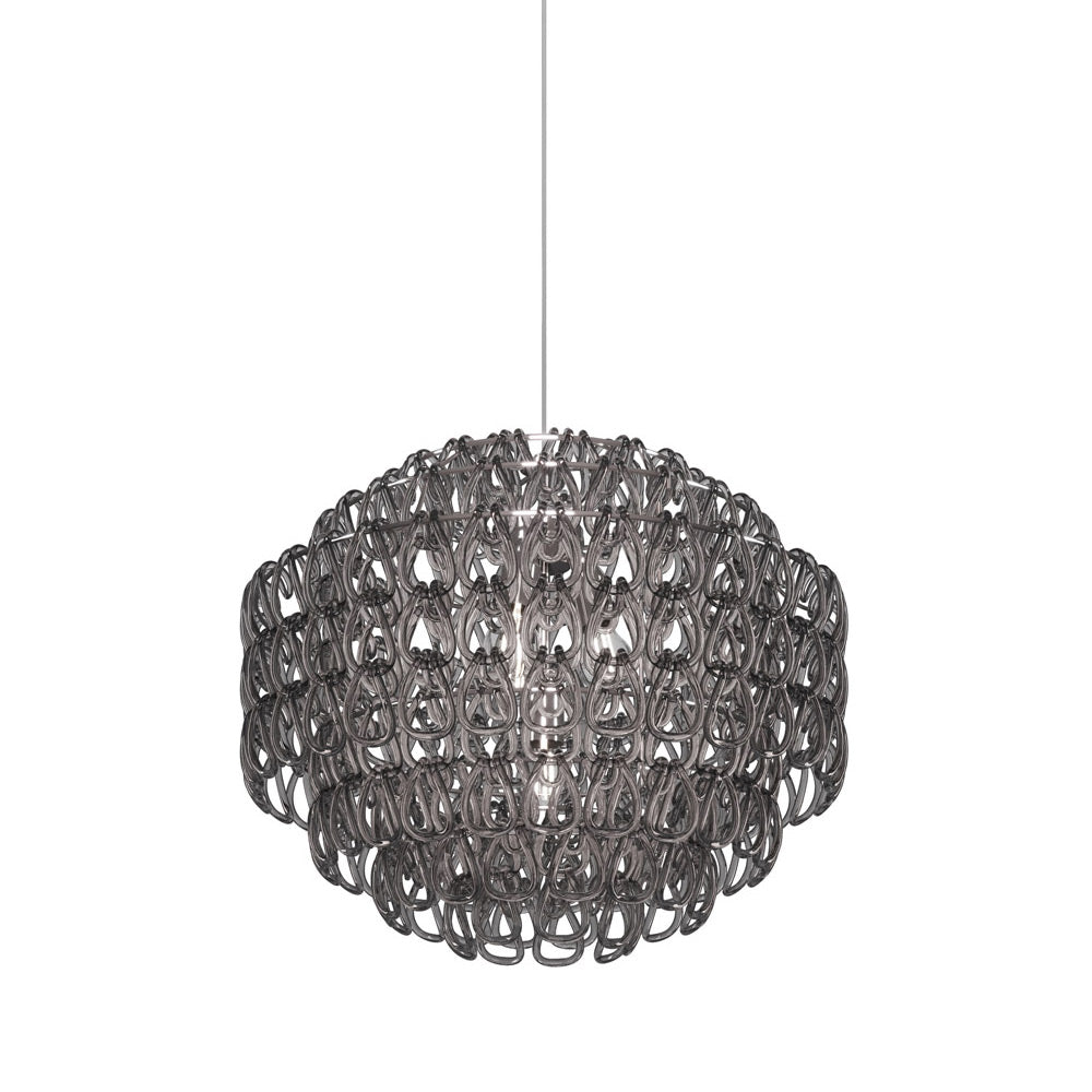 Minigiogali Pendant Light in Crystal Smoky/Glossy Chrome (24.5-Inch).