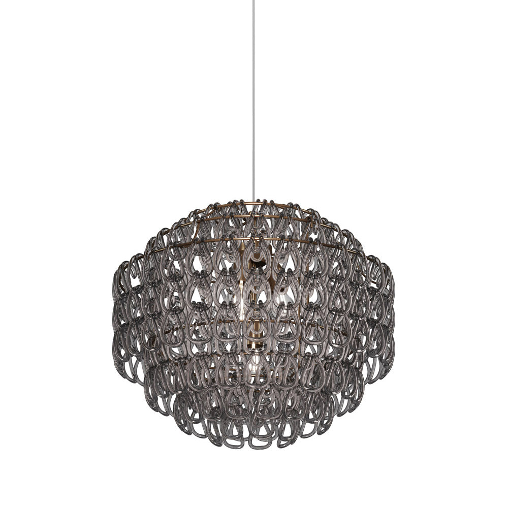 Minigiogali Pendant Light in Crystal Smoky/Matt Bronze (24.5-Inch).