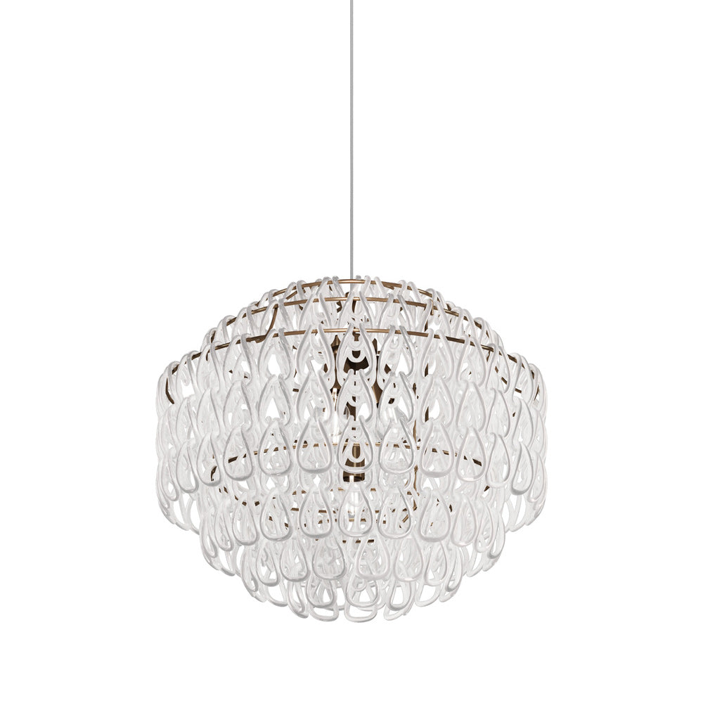 Minigiogali Pendant Light in White/Matt Bronze (24.5-Inch).