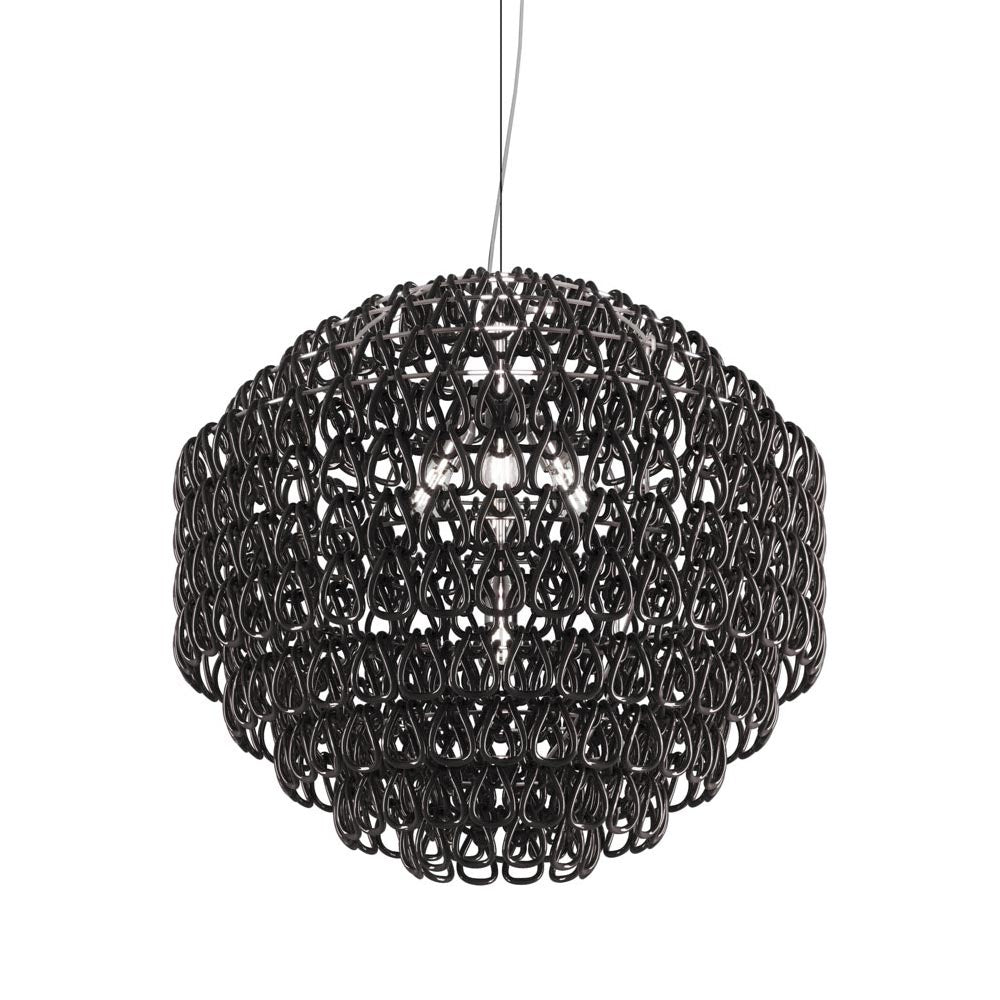 Minigiogali Pendant Light in Black/Glossy Chrome (32-Inch).