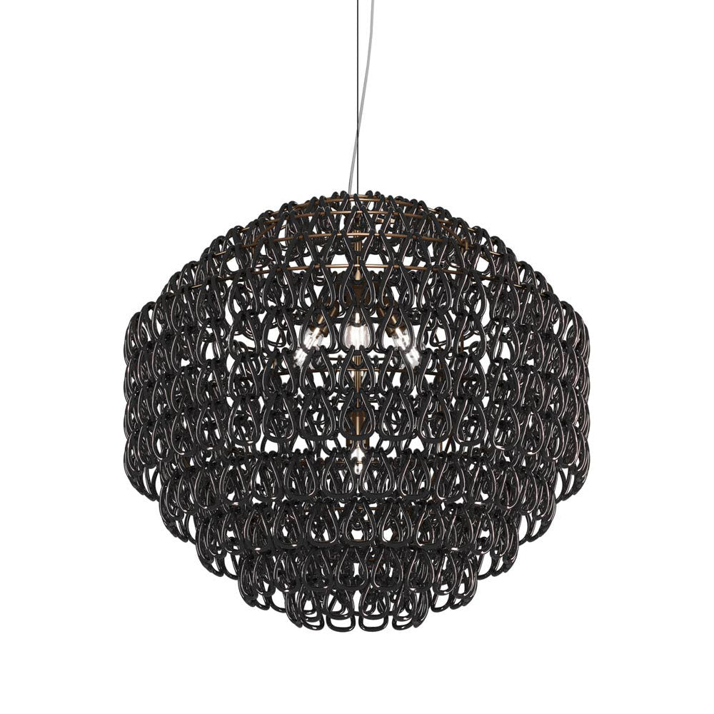 Minigiogali Pendant Light in Crystal Black Nickel/Matt Bronze (32-Inch).