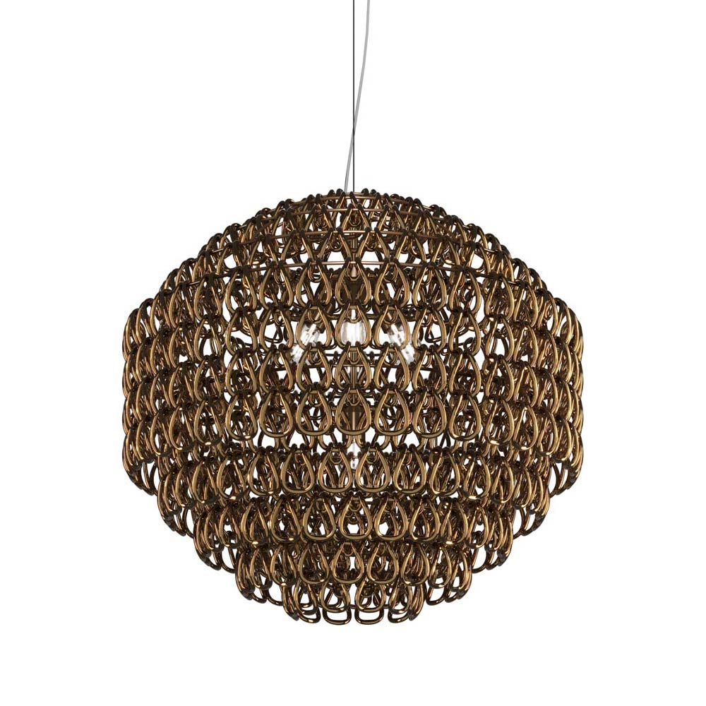 Minigiogali Pendant Light in Crystal Bronze/Matt Bronze (32-Inch).