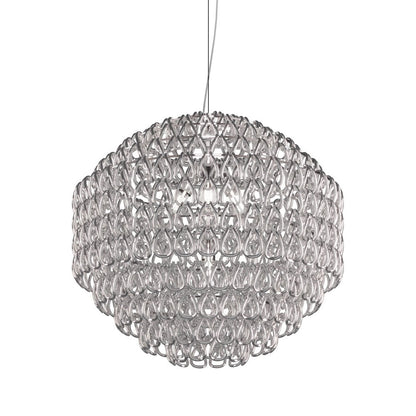 Minigiogali Pendant Light in Crystal Silver/Glossy Chrome (32-Inch).