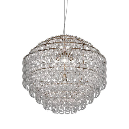 Minigiogali Pendant Light in Crystal Transparent/Matt Bronze (32-Inch).