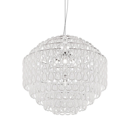 Minigiogali Pendant Light in White/Glossy Chrome (32-Inch).