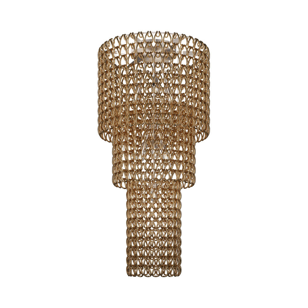 Minigiogali PL CA3 Flush Mount Ceiling Light in Crystal Gold/Glossy Chrome.