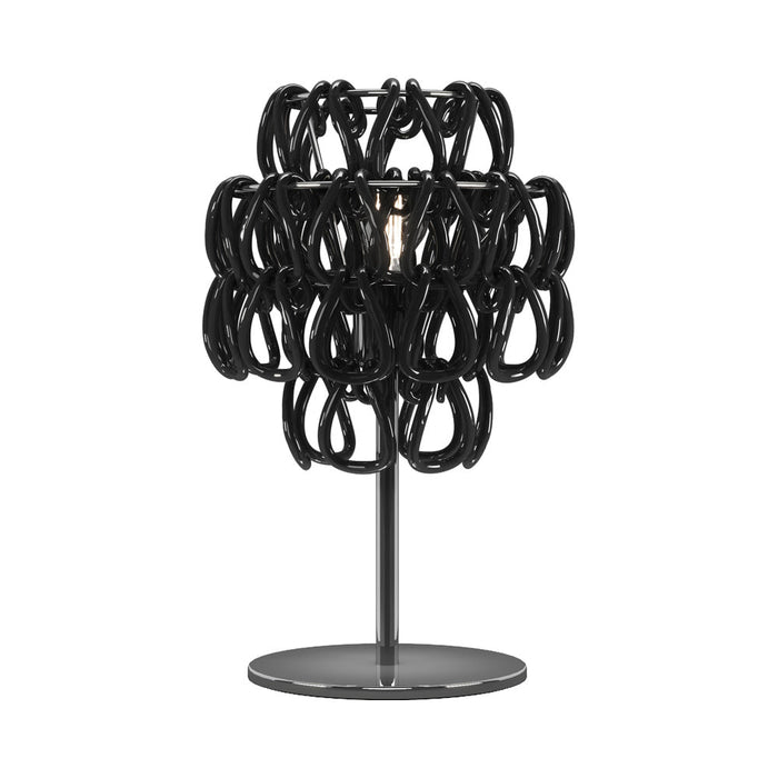 Minigiogali Table Lamp in Black/Glossy Chrome.