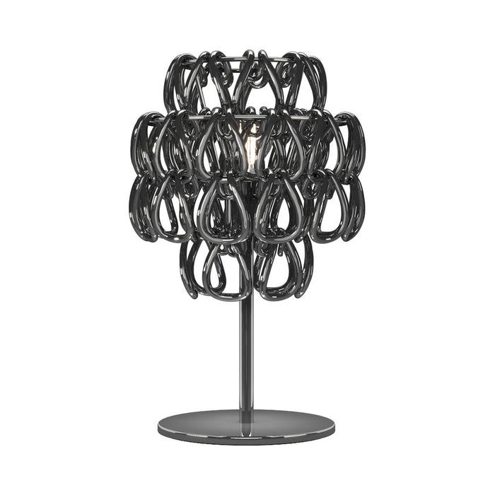 Minigiogali Table Lamp in Crystal Black Nickel/Glossy Chrome.