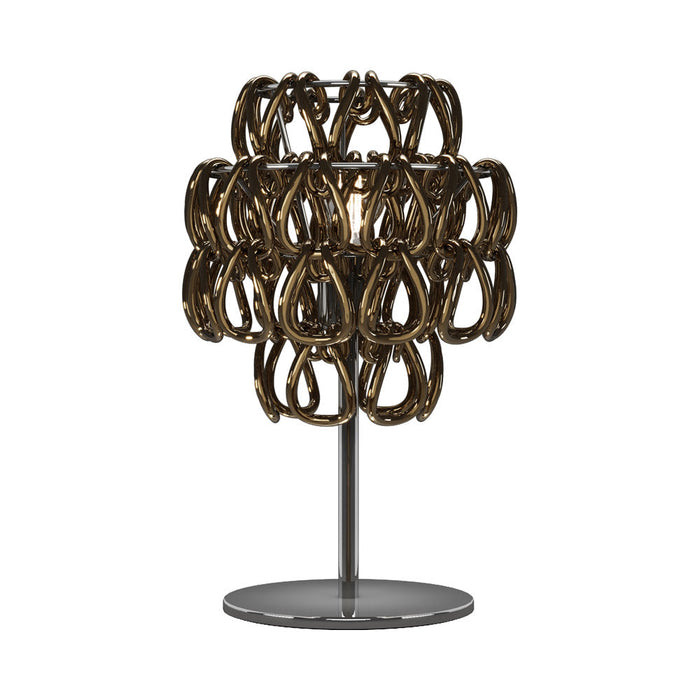 Minigiogali Table Lamp in Crystal Bronze/Glossy Chrome.