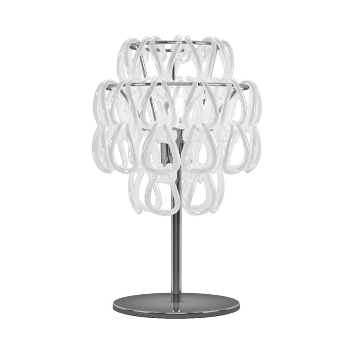 Minigiogali Table Lamp in White/Glossy Chrome.
