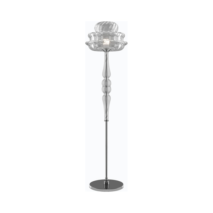 Novecento Floor Lamp in Crystal Striped Glossy.