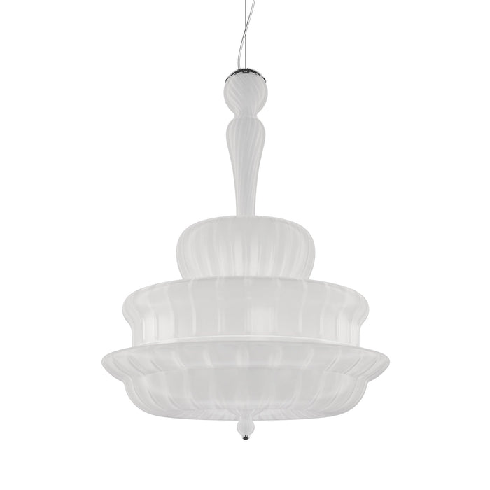 Novecento Pendant Light in White Striped Glossy (Large).