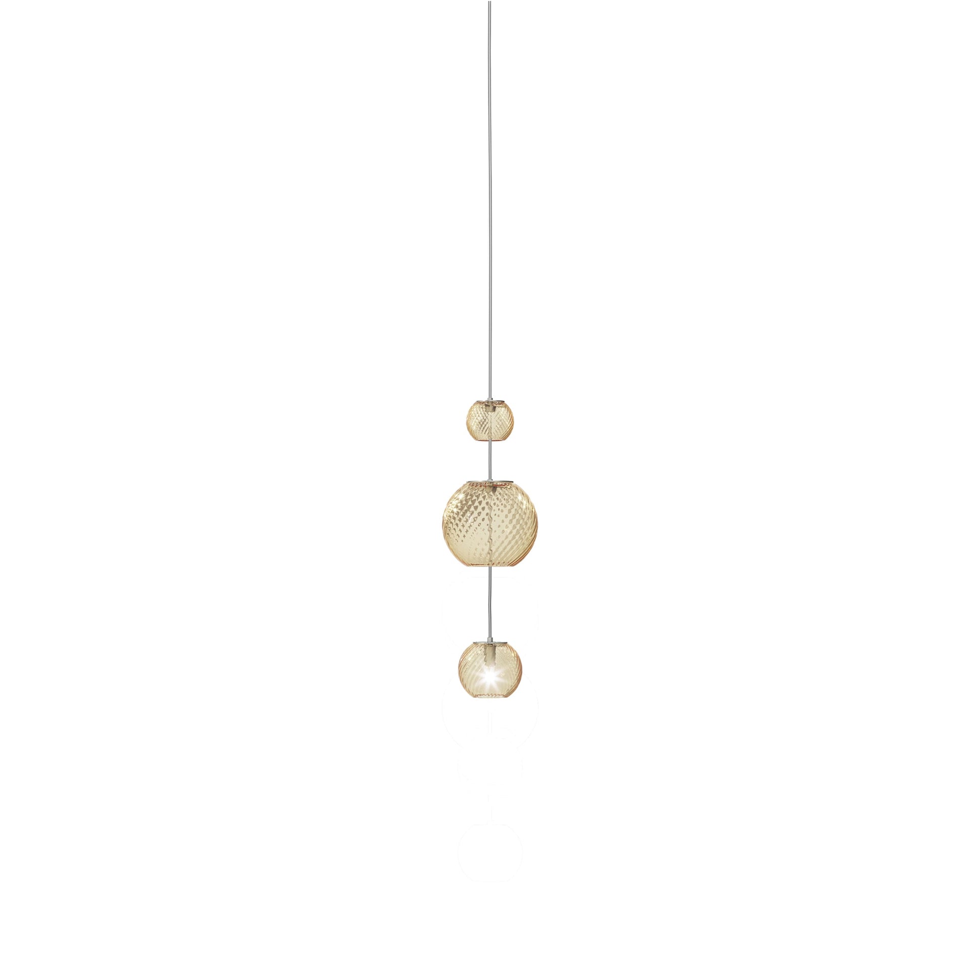 Oto Sp Pea Pendant Light in Amber Striped (19-Inch/7-Inch).
