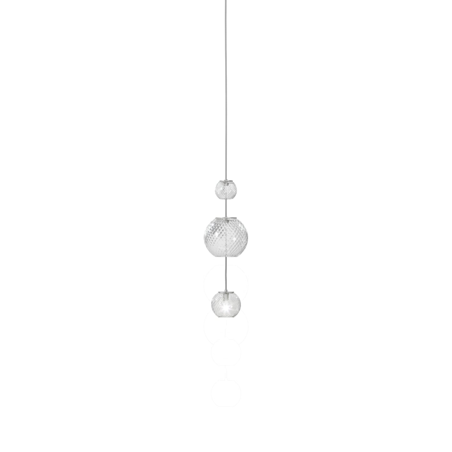 Oto Sp Pea Pendant Light in Crystal Striped (19-Inch/7-Inch).