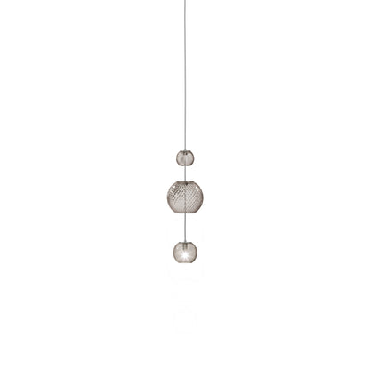 Oto Sp Pea Pendant Light in Smoky Striped (19-Inch/7-Inch).