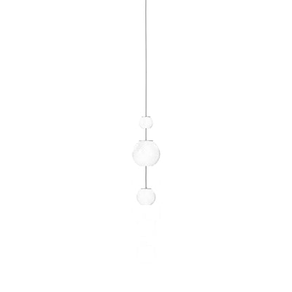 Oto Sp Pea Pendant Light in White Striped (19-Inch/7-Inch).