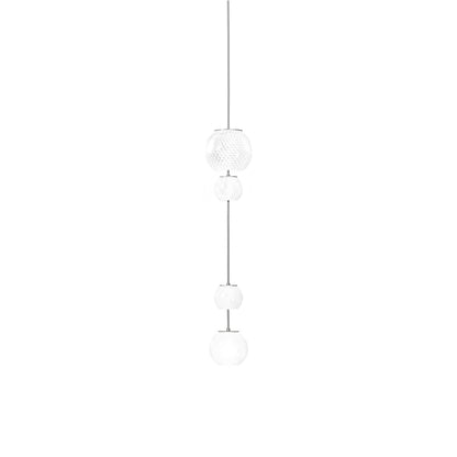 Oto Sp Pea Pendant Light in White Striped (27-Inch/6-Inch).