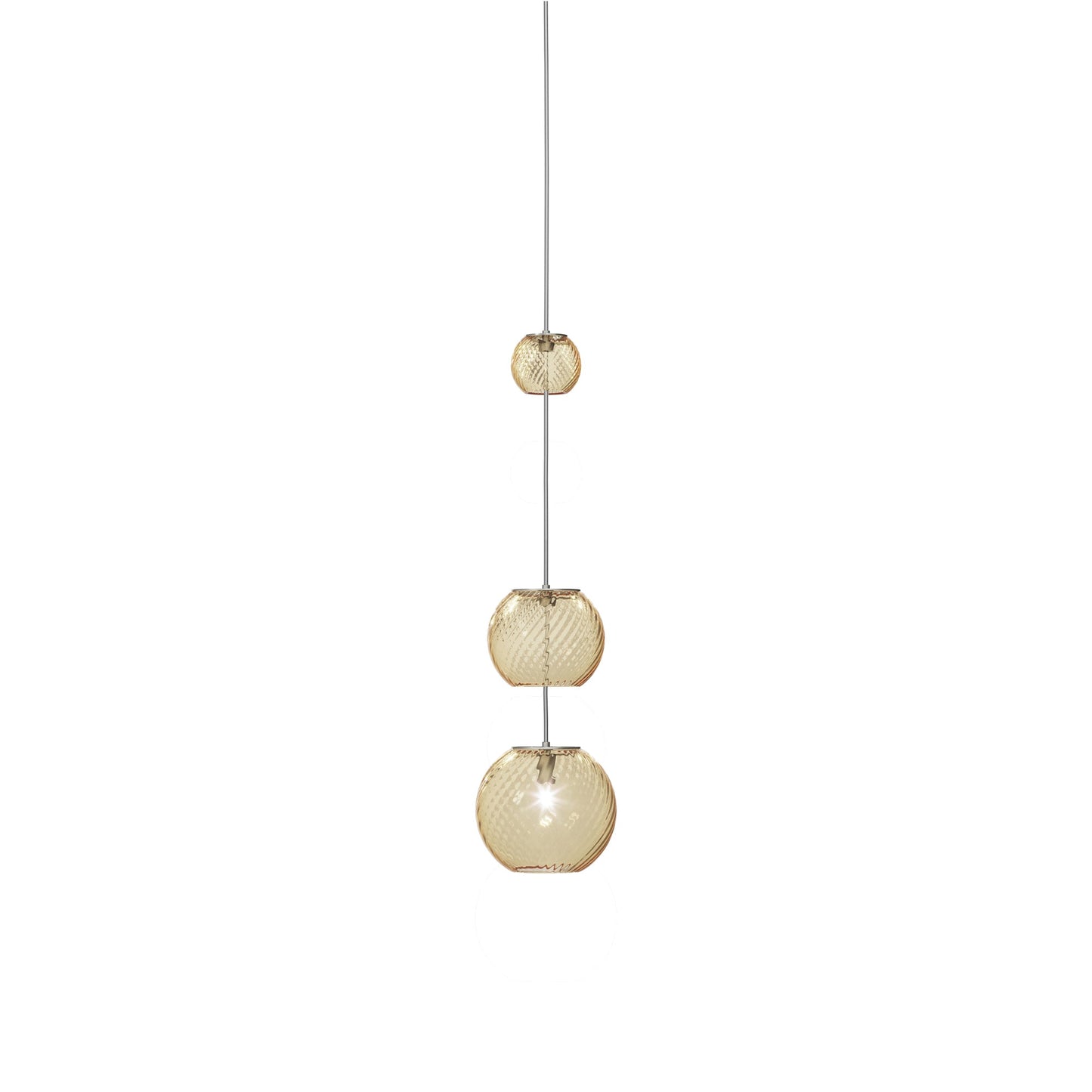 Oto Sp Pea Pendant Light in Amber Striped (27-Inch/7-Inch).