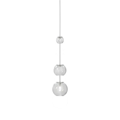 Oto Sp Pea Pendant Light in Crystal Striped (27-Inch/7-Inch).