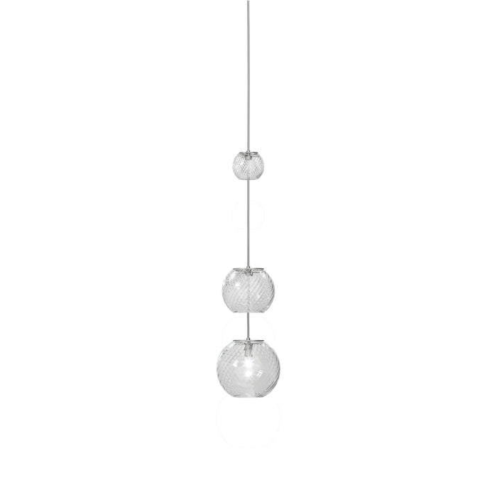 Oto Sp Pea Pendant Light in Crystal Striped (27-Inch/7-Inch).