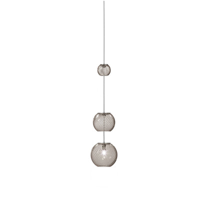 Oto Sp Pea Pendant Light in Smoky Striped (27-Inch/7-Inch).