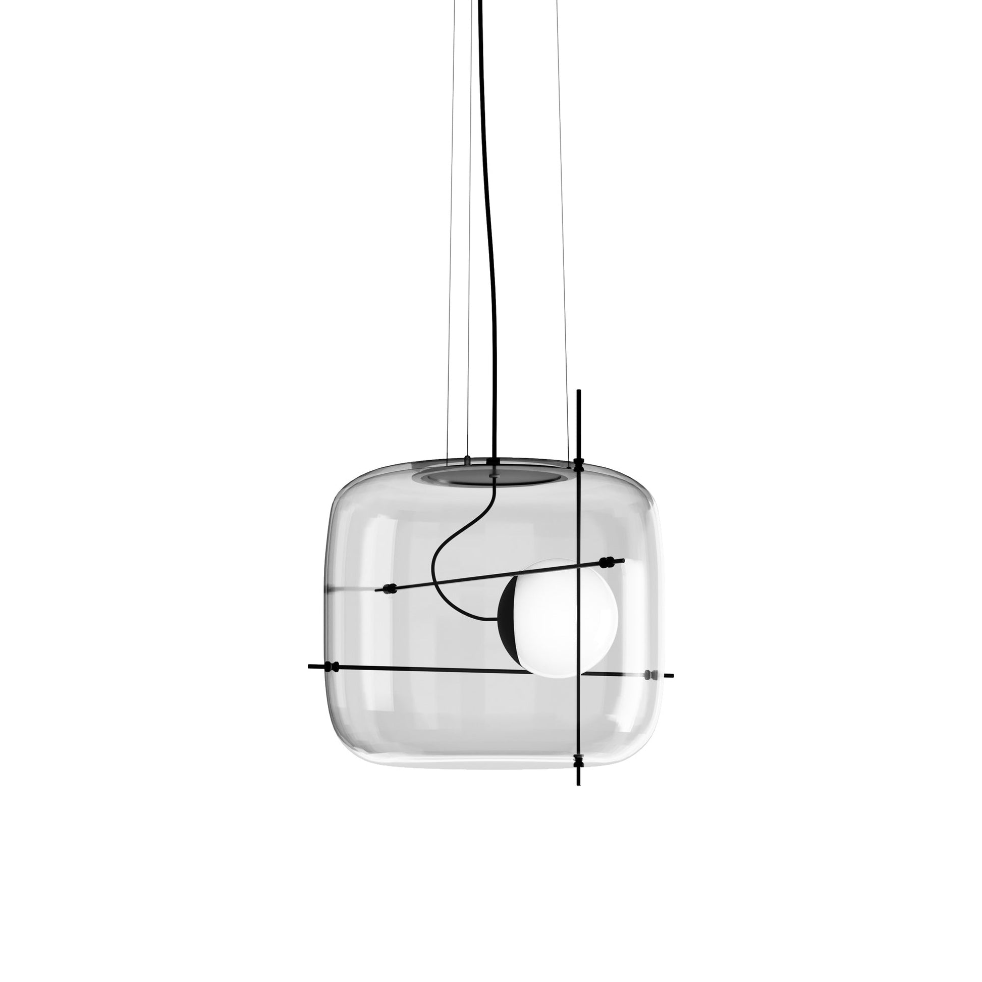 Plot LED Pendant Light in Crystal Black.