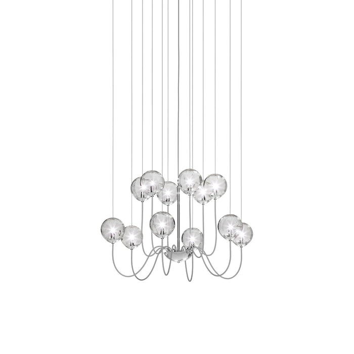 Puppet Chandelier in Crystal Transparent/Glossy Chrome (12-Light).