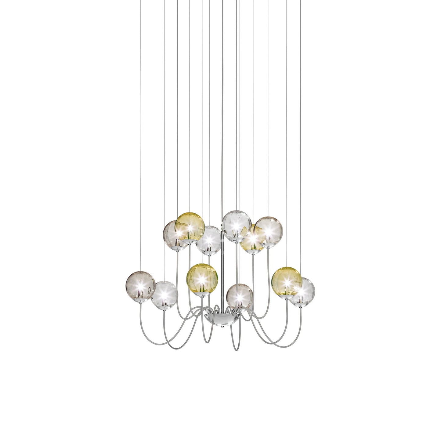 Puppet Chandelier in Multicolor 1/Glossy Chrome (12-Light).