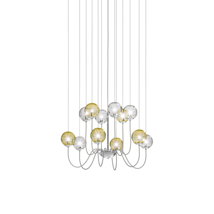 Puppet Chandelier in Multicolor 2/Glossy Chrome (12-Light).