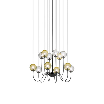 Puppet Chandelier in Multicolor 2/Matt Black (12-Light).