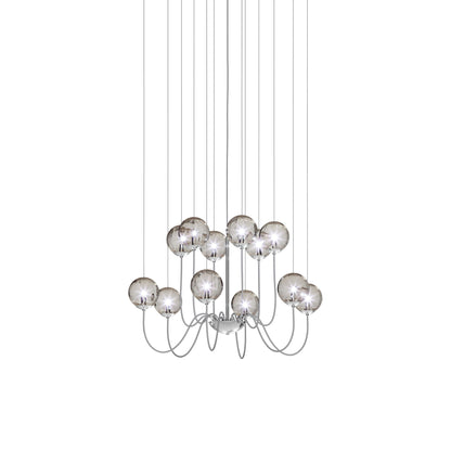 Puppet Chandelier in Smoky Transparent/Glossy Chrome (12-Light).