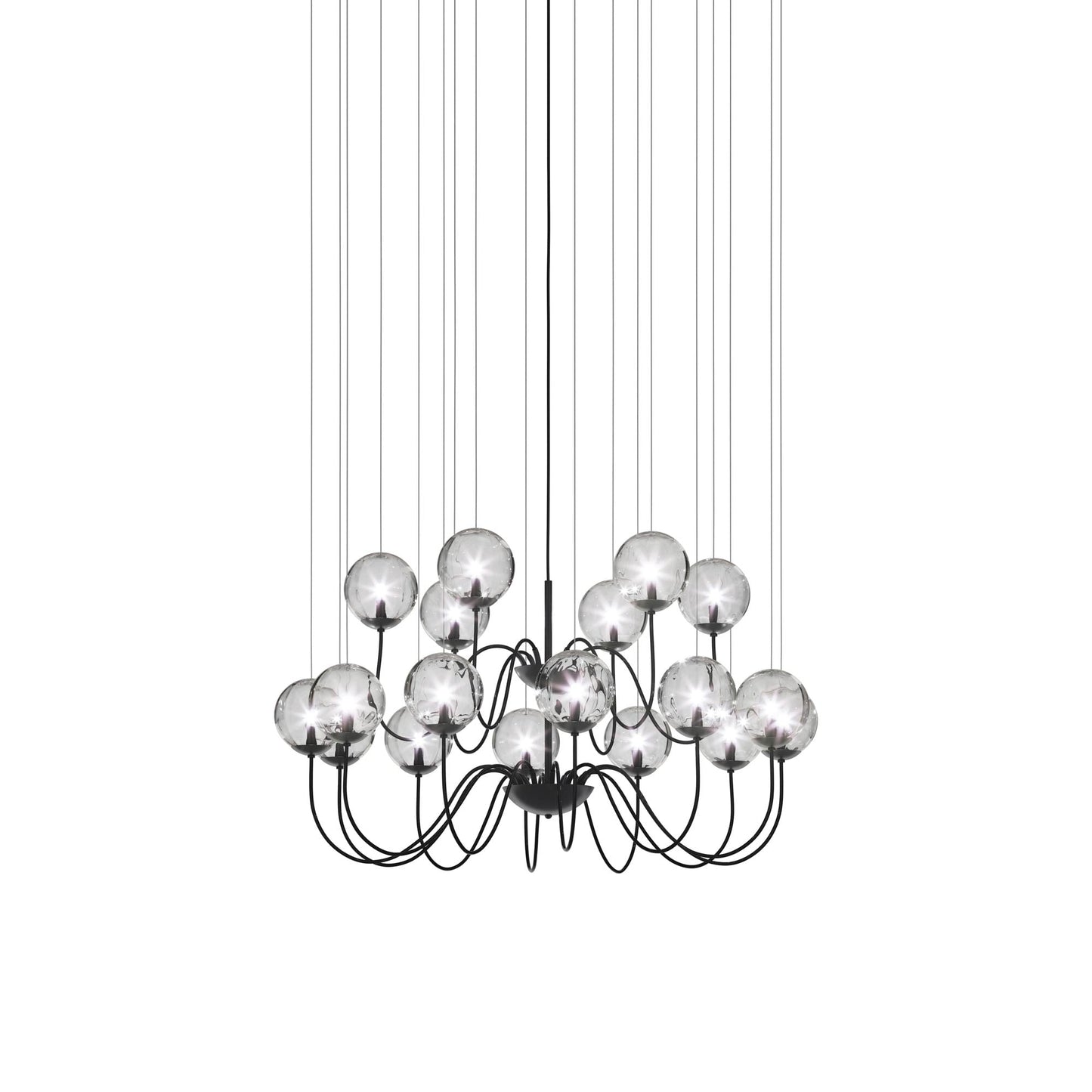 Puppet Chandelier in Crystal Transparent/Matt Black (18-Light).