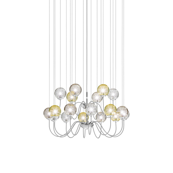 Puppet Chandelier in Multicolor 1/Glossy Chrome (18-Light).