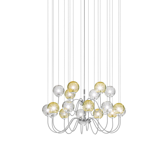Puppet Chandelier in Multicolor 2/Glossy Chrome (18-Light).