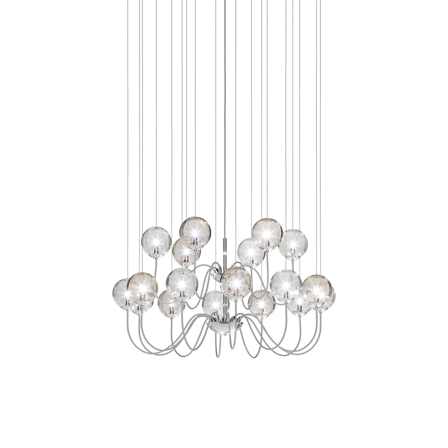 Puppet Chandelier in Multicolor 3/Glossy Chrome (18-Light).