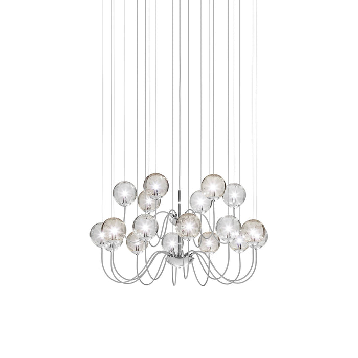 Puppet Chandelier in Multicolor 3/Glossy Chrome (18-Light).