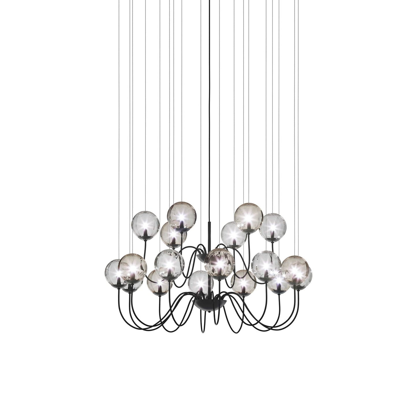 Puppet Chandelier in Multicolor 3/Matt Black (18-Light).