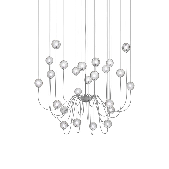 Puppet Chandelier in Crystal Transparent/Glossy Chrome (24-Light).