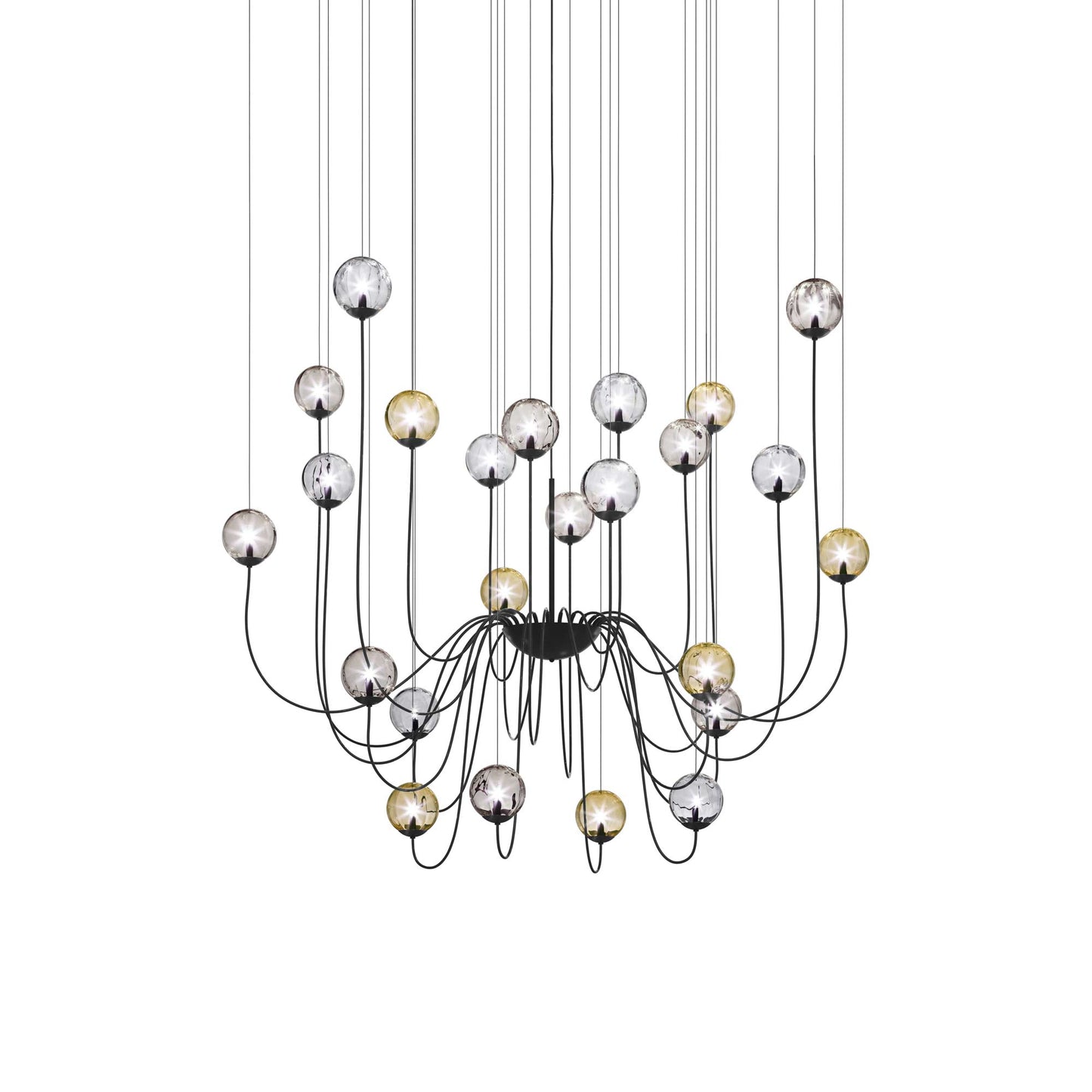 Puppet Chandelier in Multicolor 1/Matt Black (24-Light).