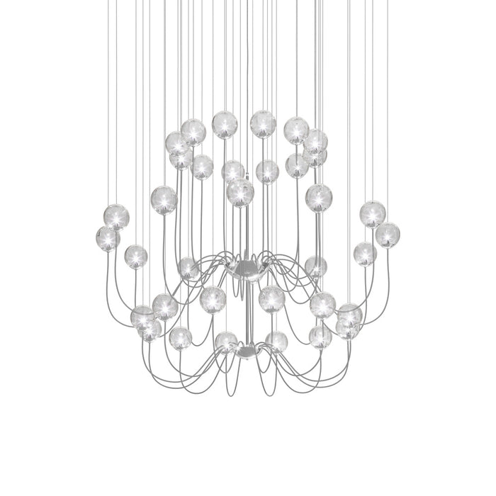 Puppet Chandelier in Crystal Transparent/Glossy Chrome (36-Light).