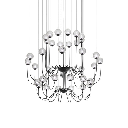 Puppet Chandelier in Crystal Transparent/Matt Black (36-Light).