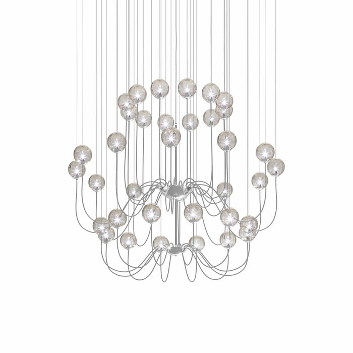 Puppet Chandelier in Smoky Transparent/Glossy Chrome (36-Light).