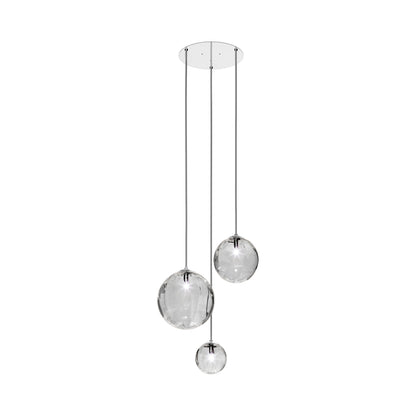 Puppet Multi Light Pendant Light in Crystal Transparent/Glossy Chrome (3-Light).