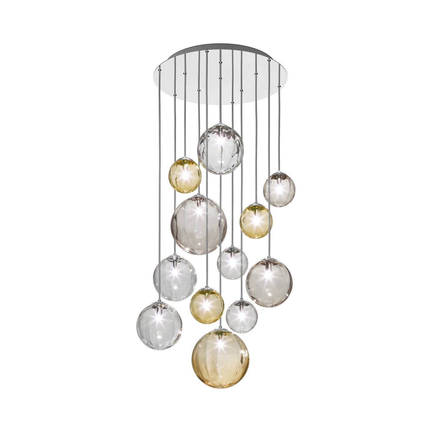 Puppet Multi Light Pendant Light in Multicolor 1/Glossy Chrome (12-Light).