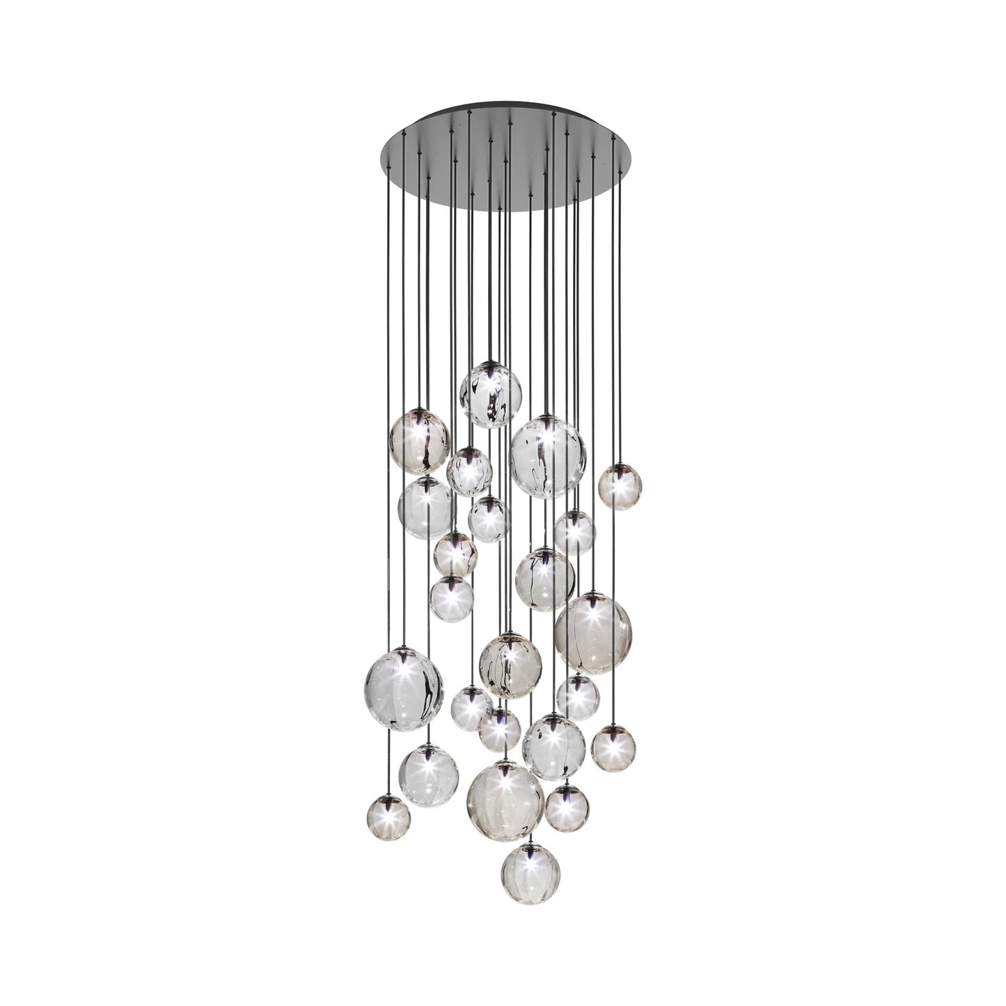 Puppet Multi Light Pendant Light in Multicolor 3/Matt Black (24-Light).