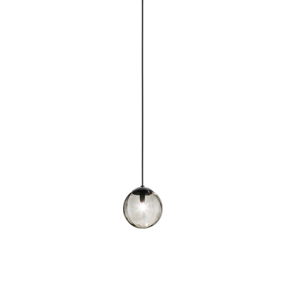 Puppet Pendant Light in Smoky Transparent/Matt Black (Small).