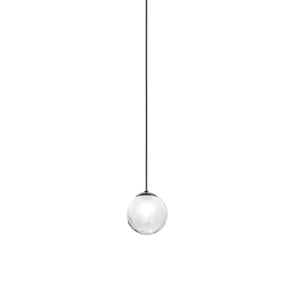 Puppet Pendant Light in White Shaded/Matt Black (Small).