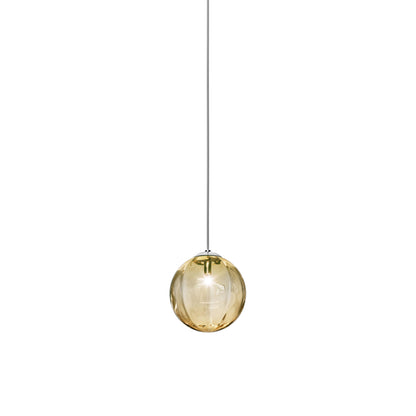 Puppet Pendant Light in Amber Transparent/Glossy Chrome (Medium).