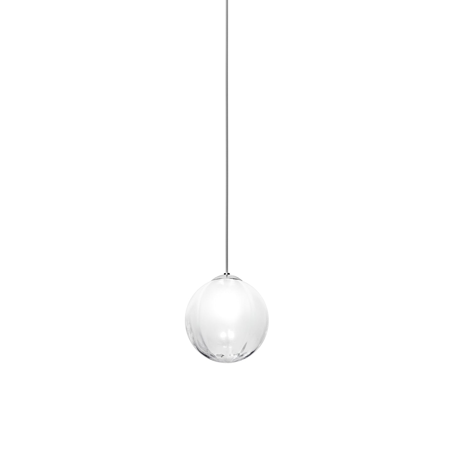 Puppet Pendant Light in White Shaded/Glossy Chrome (Medium).