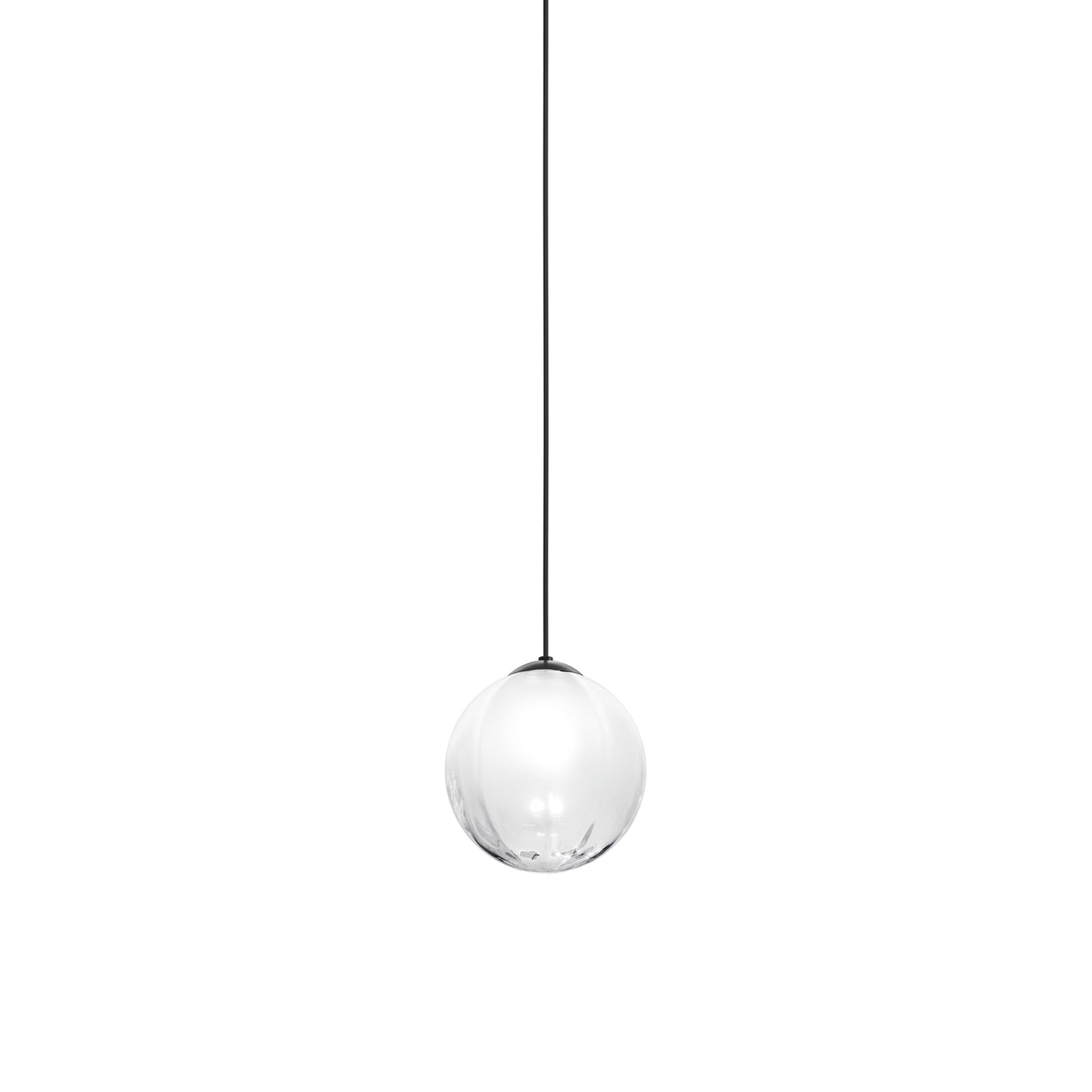 Puppet Pendant Light in White Shaded/Matt Black (Medium).